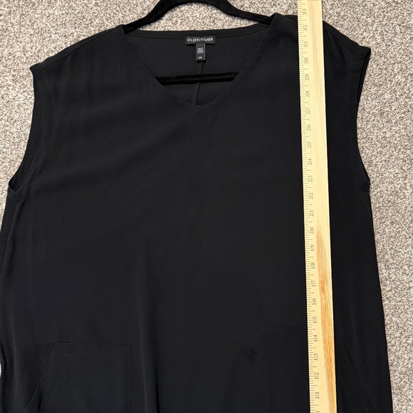 Eileen Fisher Black Sleeveless V-Neck Tunic Top – Size S/P - Picture 9 of 9